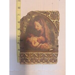 Resin Madonna & Child 1998 Roman, Inc. Plaque READ